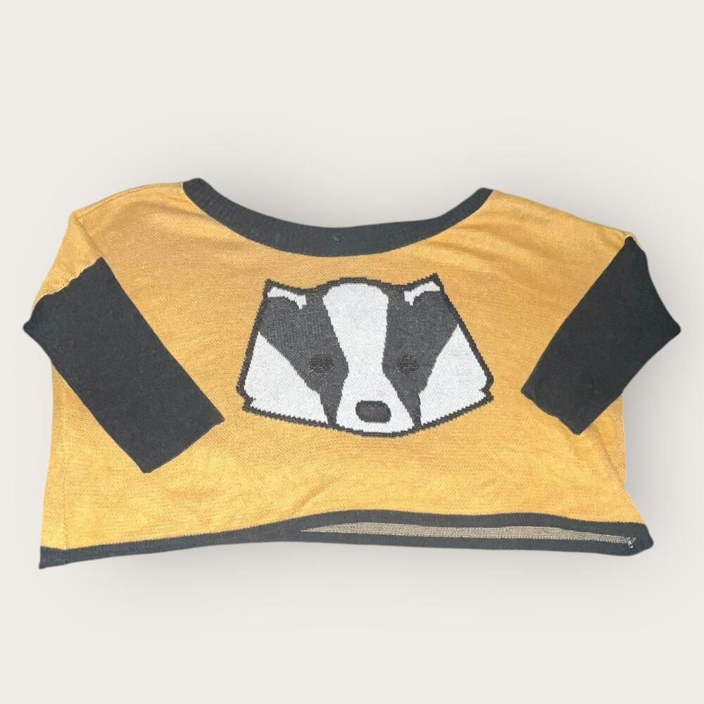 Elhoffer Design Badger Cropped Sweater - XS/S - Mustard Yellow & Black